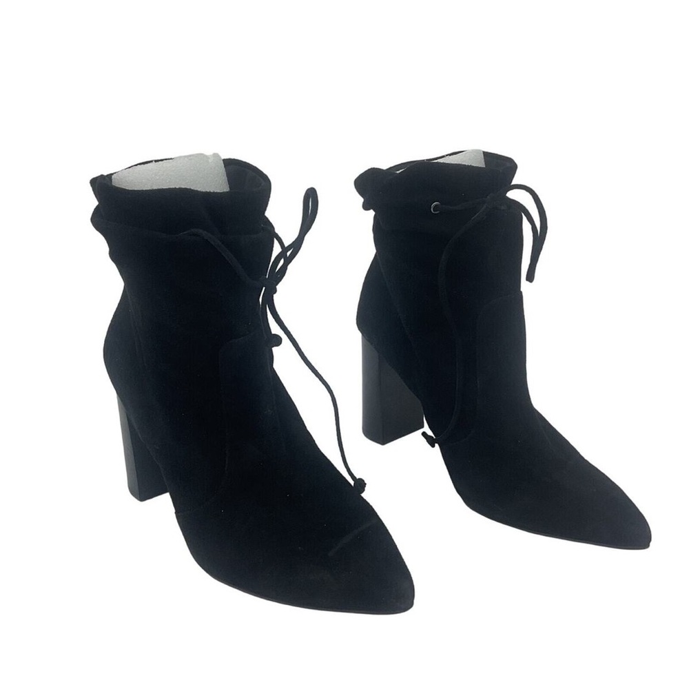 Tahari Black Leather Pointed Toe Konmer Chelsea Boots Women's Size 11 (fits 10)